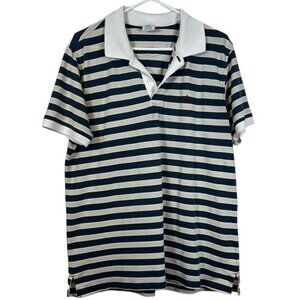 Men's Brooks Brothers Striped Casual Blue Tan Polo Size Large EUC #0435-LA